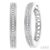 1/4 ctw Single Cut Diamond Hoop Earrings in Sterling Silver